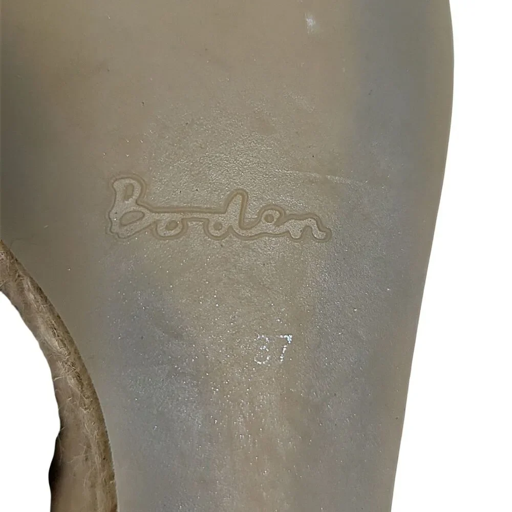 Boden Size 37 US 7 Brown Crossover Rope Platform Wedge Leather Espadrille Sandal